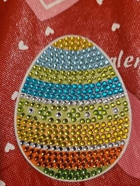 Handmade Colorful Jeweled Easter Egg Magnet - Multicolor Rhinestones